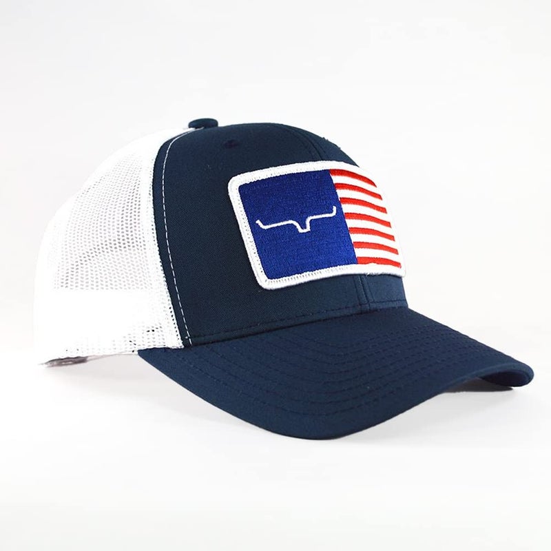 Kimes Ranch Adjustable Snapback Hat American Trucker - Navy/White - Image 4